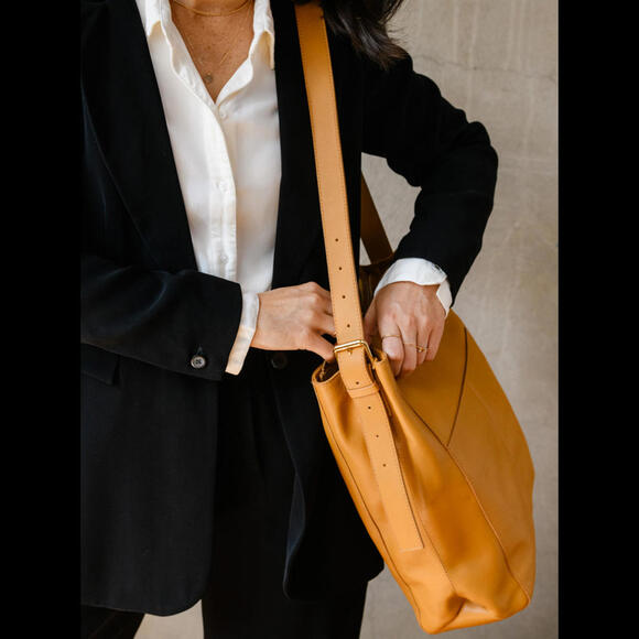 Anthropologie ABLE  jacklyn work tote cognac    NWT $278 msrp - Picture 3 of 14